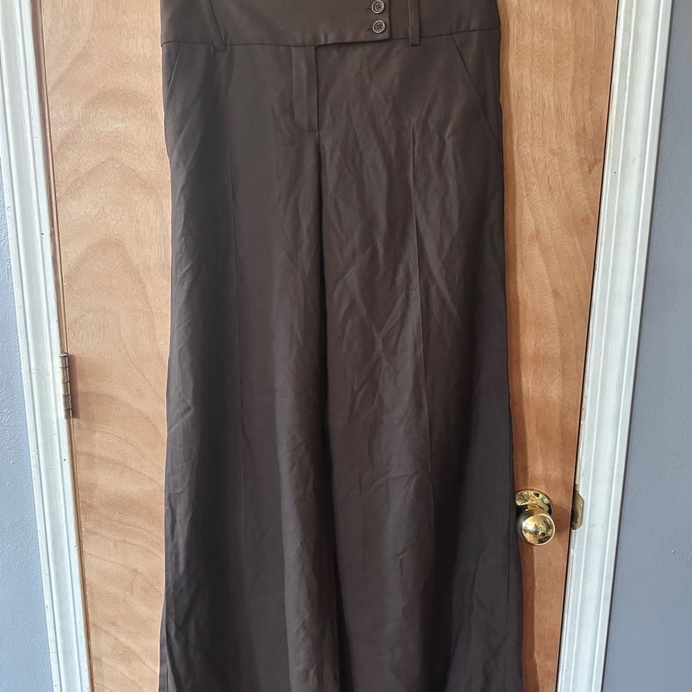 BCBGMaxAzria Chocolate Brown Flare Dressing Pants